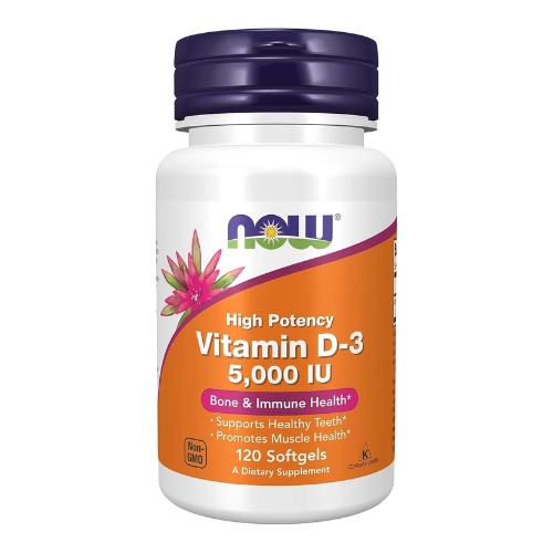 NOW Supplements, Vitamin D-3 5,000 IU, High Potency, Structural Support