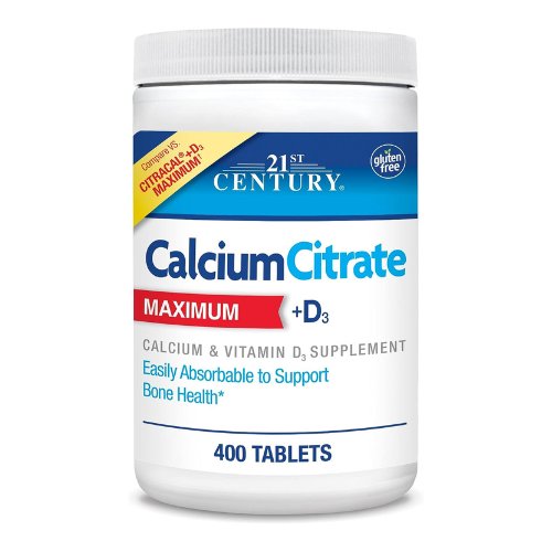 21st Century Vitamins Calcium Citrate Plus D3 Maximum Tablets, 400 Count