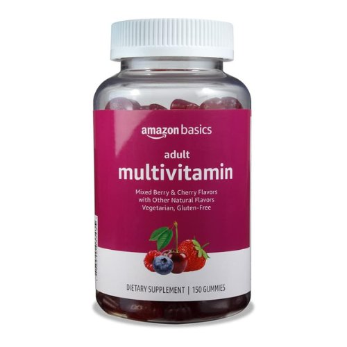 Amazon Basics Adult Multivitamin, 150 Gummies, 75-Day Supply, Mixed Berry & Cherry (Previously Solimo)