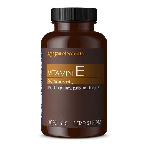 Amazon Elements Vitamin E, 400 IU, 100 Softgels, 100 days of supply (Packaging may vary)