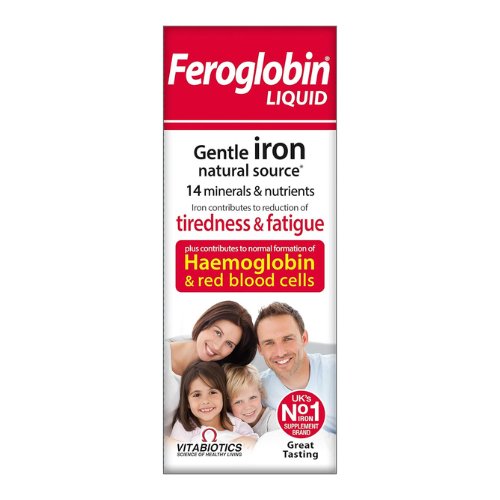 Feroglobin Gentle Iron and Nutrient Liquid - Reduce Tiredness and Fatigue, Maintain Health and Vitality, Natural Iron Source