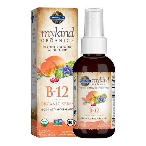 Garden of Life Organics B12 Vitamin - Whole Food B-12 for Metabolism and Energy, Raspberry, 2oz Liquid