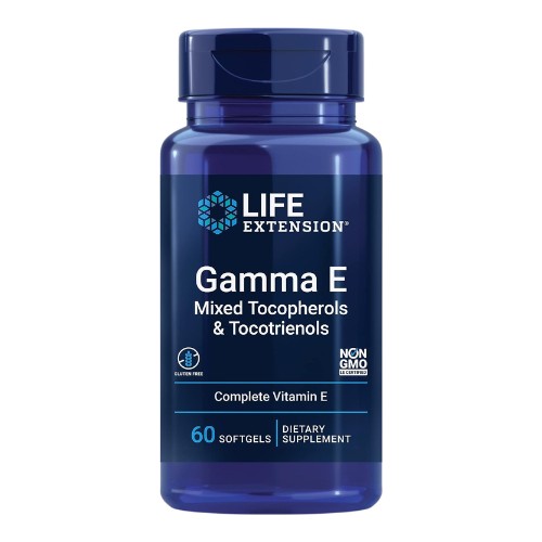 Life Extension Gamma E Mixed Tocopherols & Tocotrienols – Complete Vitamin E Spectrum, Antioxidant Protection – Non-GMO, Gluten-Free – 60 Softgels