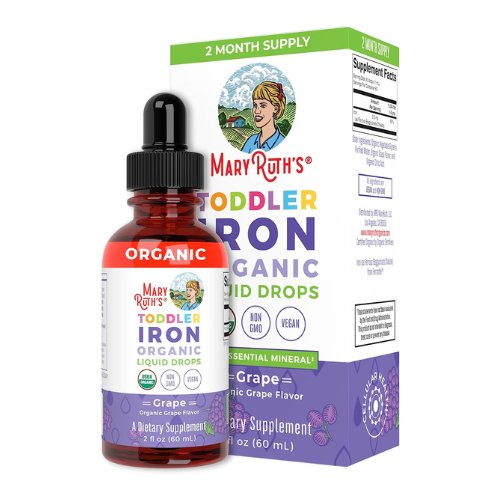 MaryRuth Organics Iron Supplement for Toddlers, Liquid Iron Supplement for Children Ages 1-3, Iron Supplement for Iron Deficiency, Sugar Free, Vegan, Non-GMO, Gluten Free, 2 Fl Oz