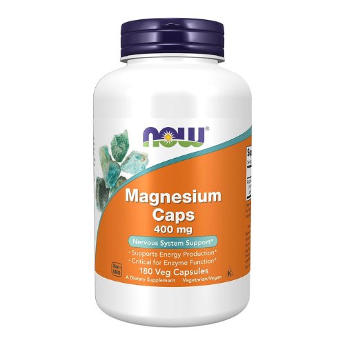 NOW Supplements, Magnesium 400 mg, Enzyme Function, Nervous System Support, 180 Veg Capsules