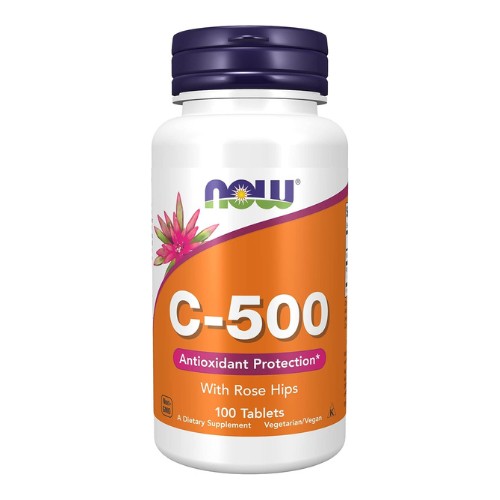 NOW Supplements, Vitamin C-500 with Rose Hips, Antioxidant Protection, 100 Tablets