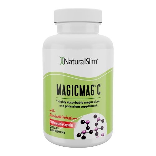 NaturalSlim MagicMag C Magnesium Citrate Capsules – Magnesium Supplement with Natural Potassium, Sleep Support, Heart Health, and Muscle Cramp Relief, Gluten-Free, 100 Capsules (1 Pack)