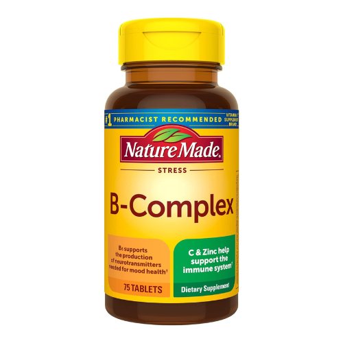 Nature Made Stress B Complex with Vitamin C and Zinc, Dietary Supplement for Immune Support, 75 Tablets, 75 Day Supply