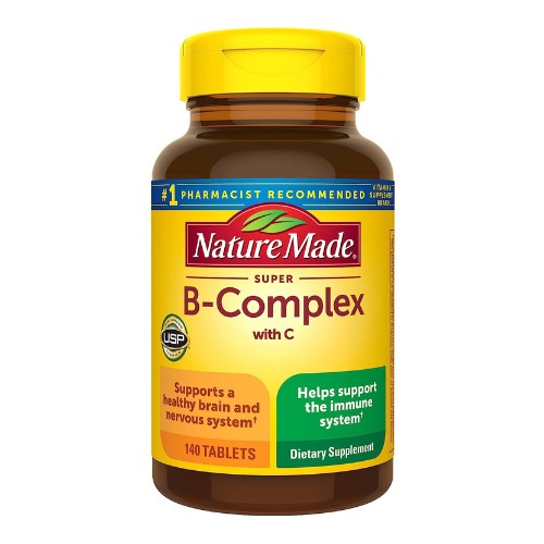 Nature Made Super B Complex with Vitamin C and Folic Acid, Dietary Supplement for Immune Support, 140 Tablets, 140 Day Supply