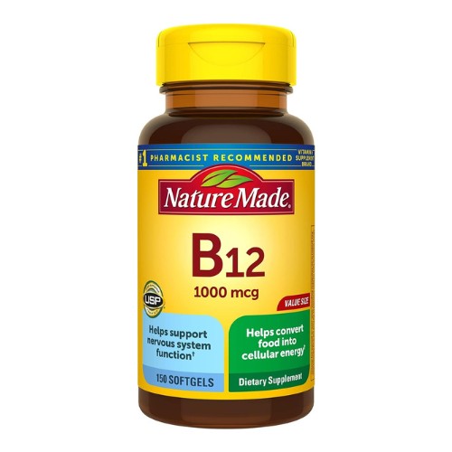 Nature Made Vitamin B12 1000 mcg, Dietary Supplement for Energy Metabolism Support, 150 Softgels, 150 Day Supply