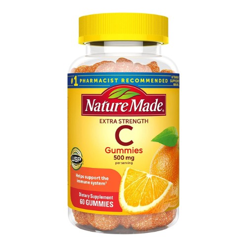 Nature Made Extra Strength Dosage Vitamin C 500 mg per serving, Dietary Supplement for Immune Support, 60 Gummies, 30 Day Supply