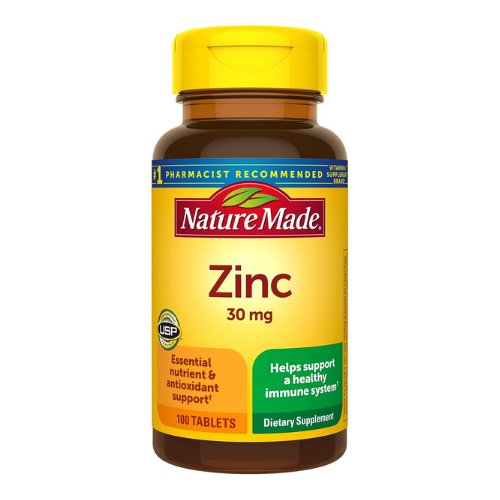 Nature Made Zinc 30 mg, Dietary Supplement for Immune Health and Antioxidant Support, 100 Tablets, 100 Day Supply