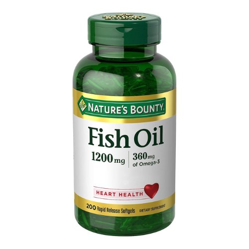 Nature's Bounty Fish Oil, Supports Heart Health, 1200 Mg, 360 Mg Omega-3, Rapid Release Softgels, 200 Ct