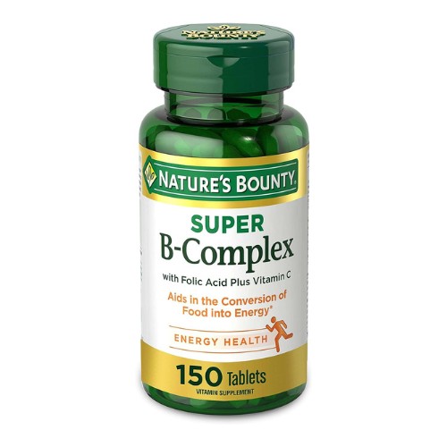 Nature's Bounty Super B Complex with Vitamin C & Folic Acid, Immune & Energy Support, 150 tablets