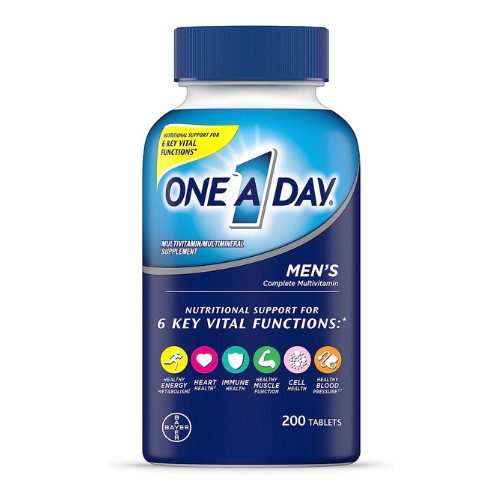 One A Day Men’s Multivitamin, Supplement Tablet with Vitamin A, Vitamin C, Vitamin D, Vitamin E and Zinc for Immune Health Support, B12, Calcium & more, 200 count