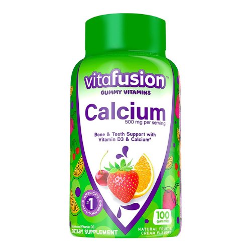 vitafusion Chewable Calcium Gummy Vitamins for Bone and Teeth Support, Fruit and Cream Flavored, America’s Number 1 Gummy Vitamin Brand, 50 Day Supply, 100 Count