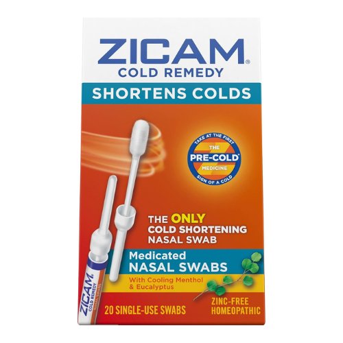 Zicam Cold Remedy Cold Shortening Medicated Nasal Swabs Zinc-Free 20ct