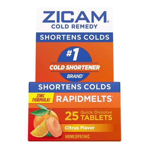 Zicam Cold Remedy Zinc Rapidmelts, Citrus Flavor, 25 Count (Pack of 1)