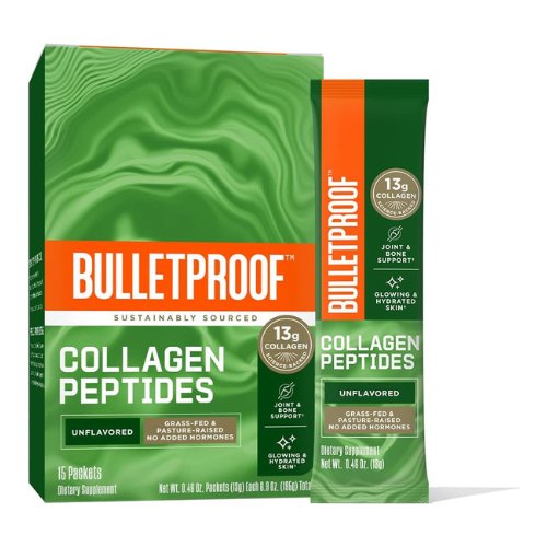 Bulletproof Unflavored Collagen Peptides Powder Packets, Pack of 15, Grass-Fed Collagen Protein and Amino Acids for Healthy Skin, Bones and Joints