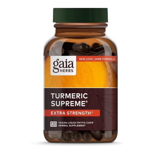 Gaia Herbs Turmeric Supreme Extra Strength - Helps Reduce Occasional Swelling from Normal Wear & Tear - with Turmeric Curcumin & Black Pepper-120 Vegan Liquid Phyto-Capsules(Up to 120-Day Supply)