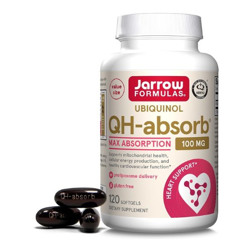 Jarrow Formulas QH-Absorb 100 mg Max Absorption - CoQ10 Ubiquinol - Up to 120 Servings (Softgels) - Supports Mitochondrial Health, Cellular Energy Production & Healthy Cardiovascular Function