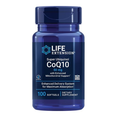 Life Extension Super Ubiquinol CoQ10 50mg with Enhanced Mitochondrial Support – Coenzyme Q10 Supplement For Heart, Brain Health, Energy Support Supplement – Gluten-Free, Non-GMO – 100 Softgels