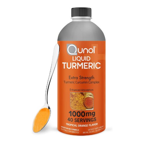 Qunol Liquid Turmeric Curcumin with Black Pepper, Turmeric Supplement 1000mg, Extra Strength, Joint Health, 40 Servings, 20.3 fl oz