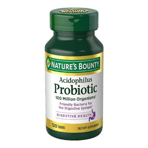 Nature's Bounty Acidophilus Probiotic, Daily Probiotic Supplement, Supports Digestive Health, 1 Pack, 120 Tablets