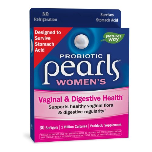 Pearls of wellness! Probiotic Pearls for Women support vaginal and digestive health, guarding against occasional constipation and bloating