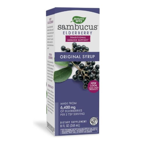 Nature’s Way Sambucus Elderberry Traditional Immune Syrup, Highly Concentrated Black Elderberry Extract, Traditional Immune Support, Delicious Berry Flavored, 8 Fl Oz