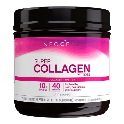 NeoCell Super Collagen Powder, 10g Collagen Peptides per Serving, Gluten Free, Keto Friendly, Non-GMO, Grass Fed, Paleo Friendly, Healthy Hair, Skin, Nails & Joints, Unflavored, 14 Oz