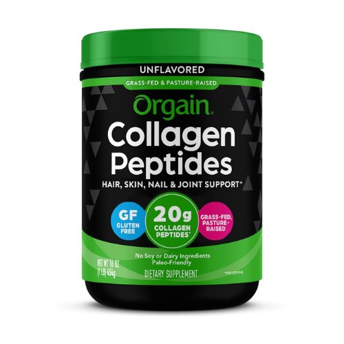 Orgain Hydrolyzed Collagen Peptides Powder, 20g Grass Fed Collagen - Hair, Skin, Nail, & Joint Support Supplement, Paleo & Keto, Non-GMO, Type I and III, 1lb