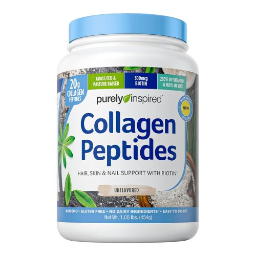 Purely Inspired Collagen Powder, Collagen Peptides Supplements for Women & Men, Collagen Protein Powder with Biotin, Paleo + Keto Certified, Unflavored, 0.9 lb