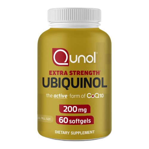 Qunol Ubiquinol CoQ10 200mg Softgels, Powerful Antioxidant for Heart and Vascular Health, Essential for Energy Production, Natural Supplement Active Form of CoQ10, 60ct Softgels