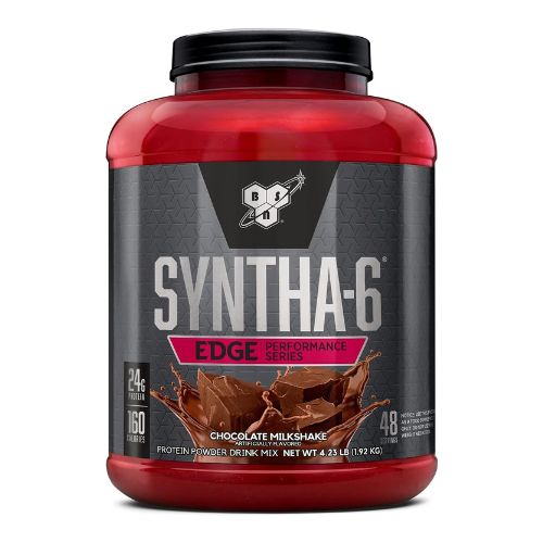 BSN SYNTHA-6 Edge Protein Powder, Chocolate with Hydrolyzed Whey, Micellar Casein, Milk Isolate, Low Sugar, 24g Protein, Milkshake, 48 Servings