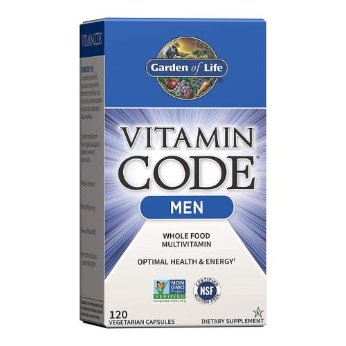 Garden of Life Vitamin Code Whole Food Multivitamin for Men, Fruit & Veggie Blend and Probiotics for Energy, Heart, Prostate Health, 120 Count