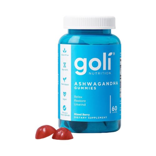 Goli Ashwagandha & Vitamin D Gummy - 60 Count - Mixed Berry, KSM-66, Vegan, Plant Based, Non-GMO, Gluten-Free & Gelatin Free Relax. Restore. Unwind, Pack of 1