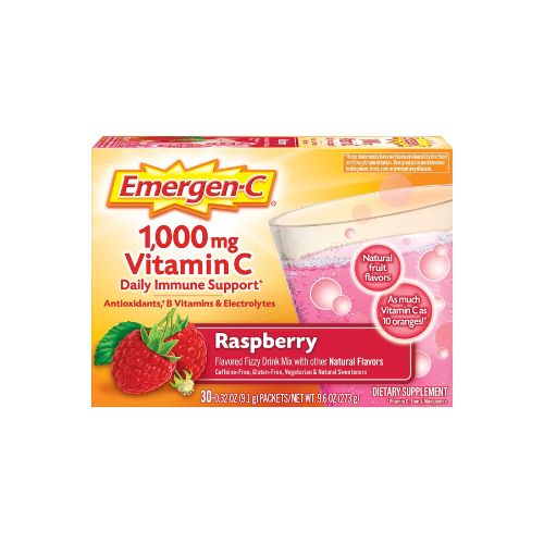 Antioxidants, B vitamins, electrolytes. Immune support in a caffeine-free, fizzy raspberry mix - 30 counts for one vibrant month