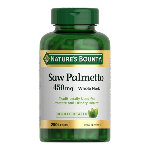 Nature's Bounty Saw Palmetto Support for Prostate and Urinary Health, Herbal Health Supplement, 450mg, 250 Capsules