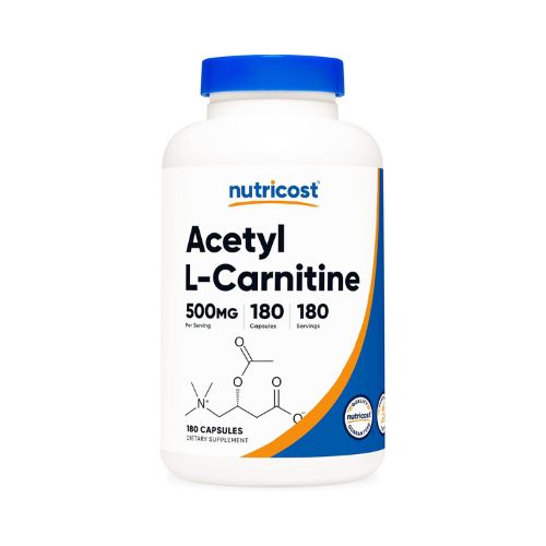 Nutricost Acetyl L-Carnitine 500mg, 180 Capsules - Non-GMO and Gluten Free