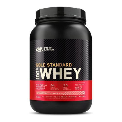 Optimum Nutrition Gold Standard 100% Whey Protein Powder, Strawberries & Cream, 2 Pound