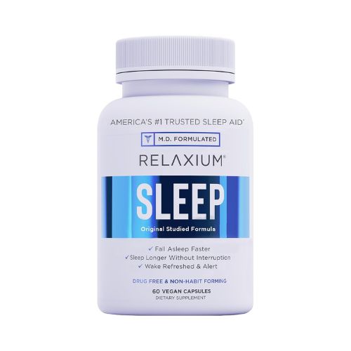 Relaxium Sleep Aid, 30-Day Supply, Dietary Supplement, Better Sleep, Magnesium, Melatonin, Ashwagandha, GABA, Chamomile, Drug-Free, Non-Habit Forming, Package May Vary, Made in USA (60 Vegan Capsules)