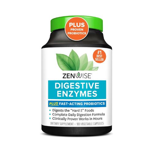 Zenwise Health Digestive Enzymes - Probiotic Multi Enzymes with Probiotics and Prebiotics for Digestive Health and Bloating Relief for Women and Men, Daily Enzymes for Gut and Digestion - 180 Count