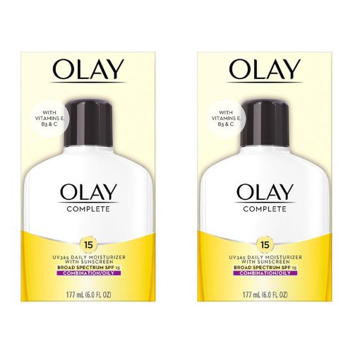 Face Moisturizer by Olay Complete Lotion All Day Face Moisturizer for Combination/Oily Skin with SPF 15, 6 Fl Oz (Pack of 2)