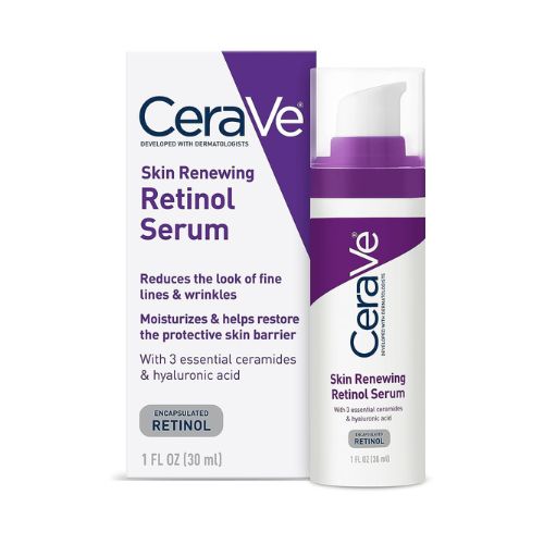 CeraVe Anti Aging Retinol Serum, Cream Serum for Smoothing Fine Lines and Skin Brightening, With Retinol, Hyaluronic Acid, Niacinamide, and Ceramides, 1 Ounce