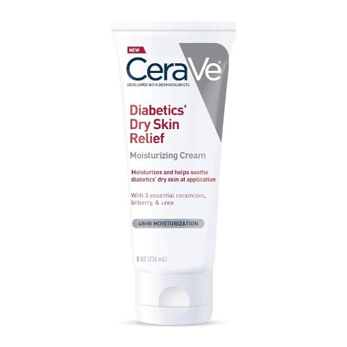 CeraVe Moisturizing Cream for Diabetics’ Dry Skin, Urea Cream with Bilberry for Face and Body, Fragrance Free & Paraben Free, 8 Ounce