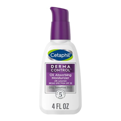 Cetaphil DermaControl Oil Absorbing Moisturizer with SPF 30, For Sensitive, Oily Skin, 4 fl oz, Absorbs Oil, Reduces Shine, Hydrates, Protects, No Added Fragrance