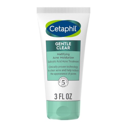 Cetaphil Face Moisturizer, Gentle Clear Mattifying Acne Moisturizer With 0.5% Salicylic Acid, Hydrates and Treats Sensitive Acne Prone Skin, Skin Care for Sensitive Skin, 3oz