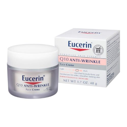 Eucerin Q10 Anti-Wrinkle Face Cream, Unscented Face Cream for Sensitive Skin, 1.7 Oz Jar