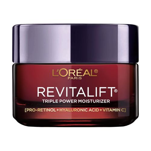 L'Oreal Paris Revitalift Triple Power Anti-Aging Face Moisturizer, Pro Retinol, Hyaluronic Acid & Vitamin C to Reduce Wrinkles, Firm & Brighten Skin, 1.7 Oz